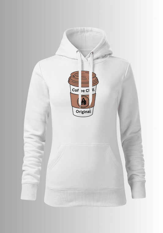 Women´s Cup Hoodie - White - Coffee Chill