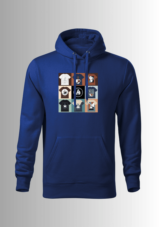 Men´s Mix Hoodie - Blue - Coffee Chill