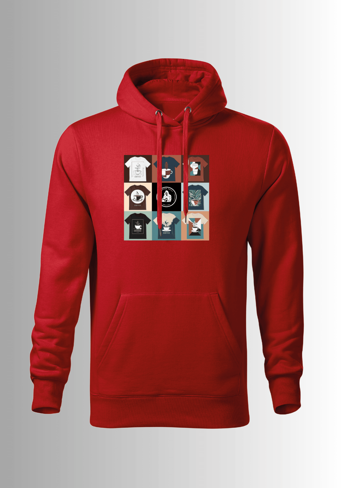 Men´s Mix Hoodie - Red - Coffee Chill