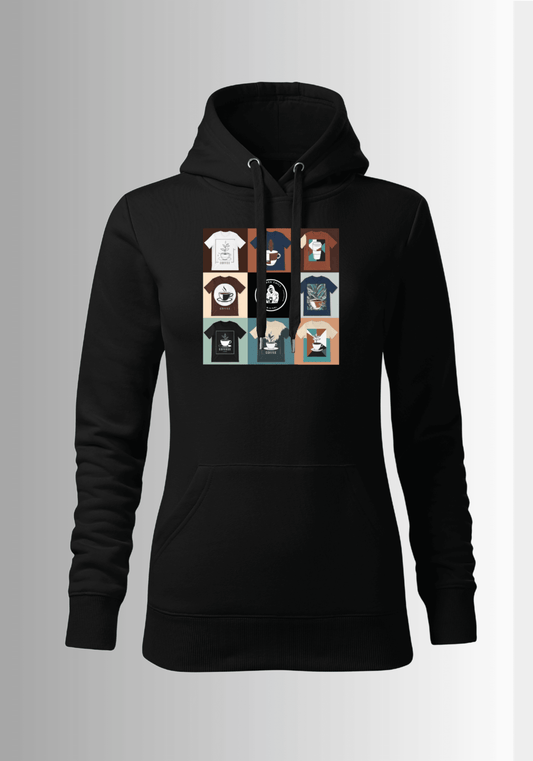 Women´s Mix Hoodie - Black - Coffee Chill