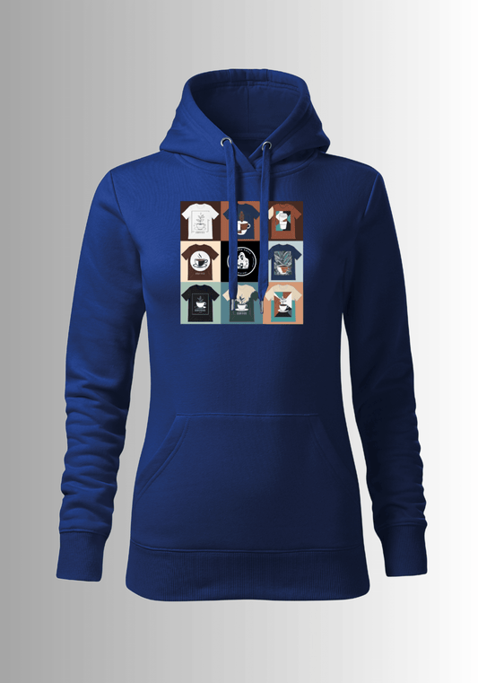Women´s Mix Hoodie - Blue - Coffee Chill