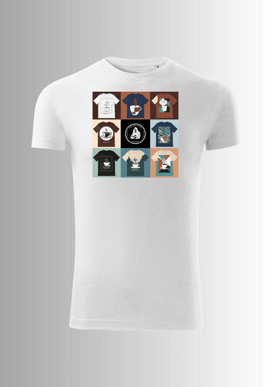 Men´s Mix T-Shirt - White - Coffee Chill