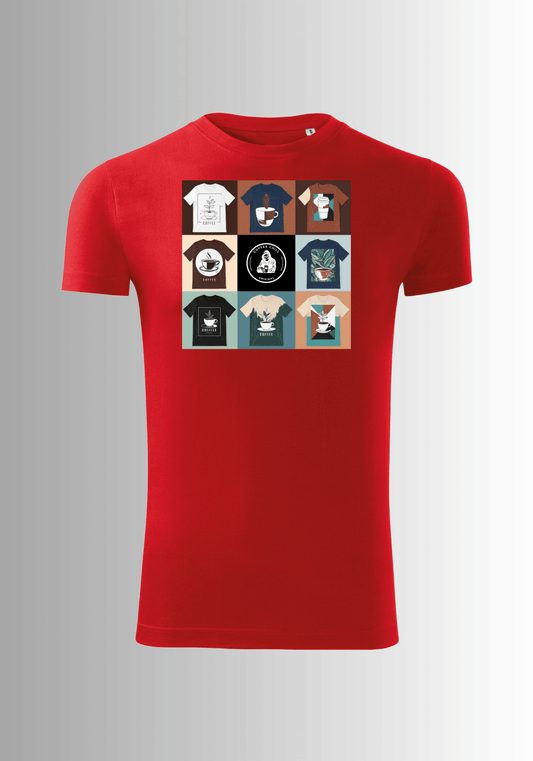 Men´s Mix T-Shirt - Red - Coffee Chill