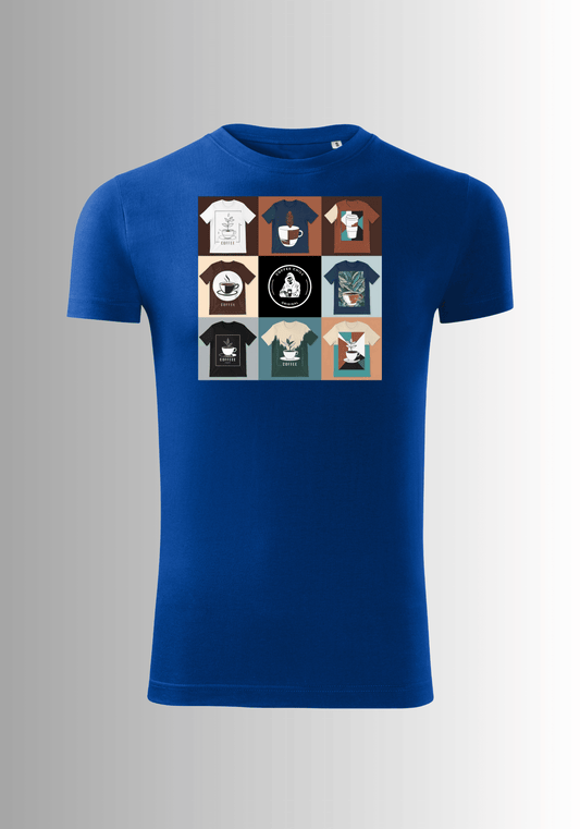 Men´s Mix T-Shirt - Blue - Coffee Chill