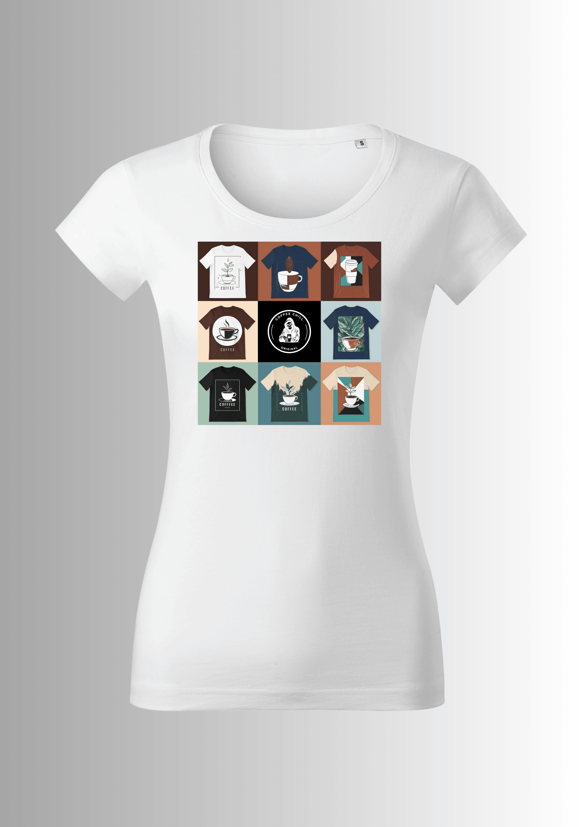 Women´s Mix T-shirt - White - Coffee Chill