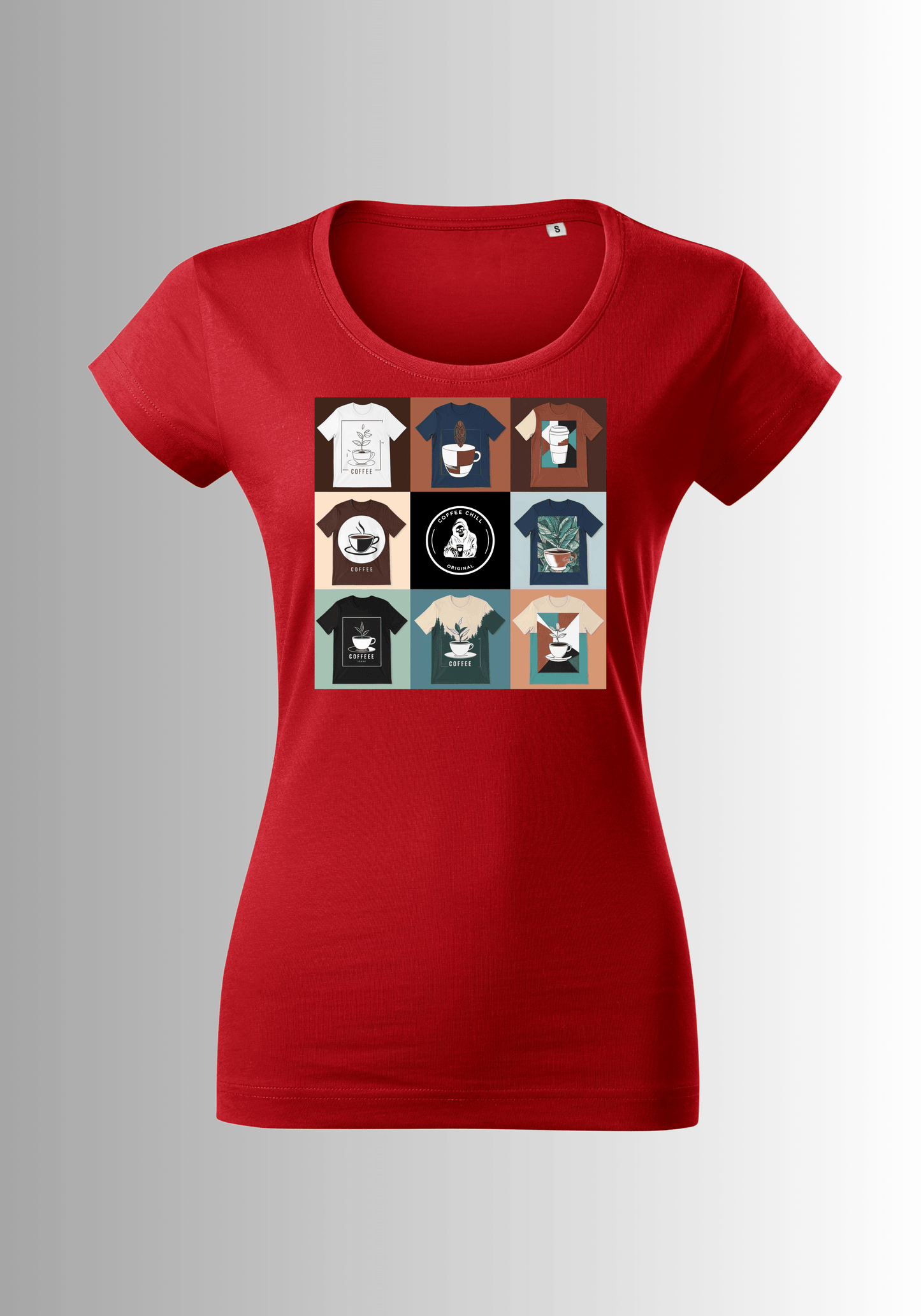 Women´s Mix T-shirt - Red - Coffee Chill
