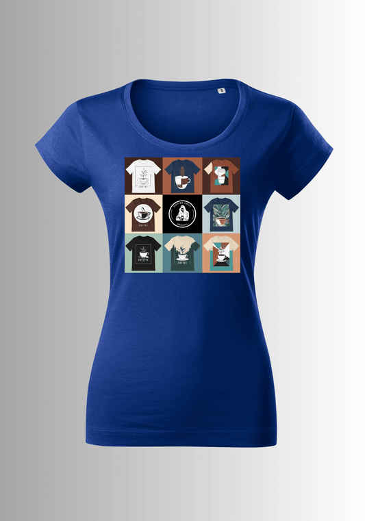 Women´s Mix T-shirt - Blue - Coffee Chill