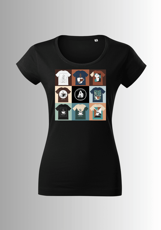 Women´s Mix T-shirt - Black - Coffee Chill