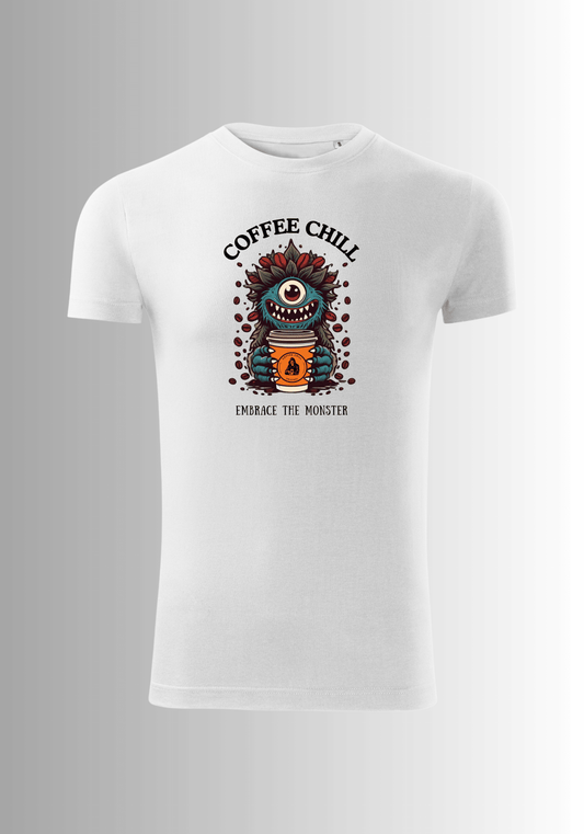 Men´s Monster T-Shirt - White - Coffee Chill
