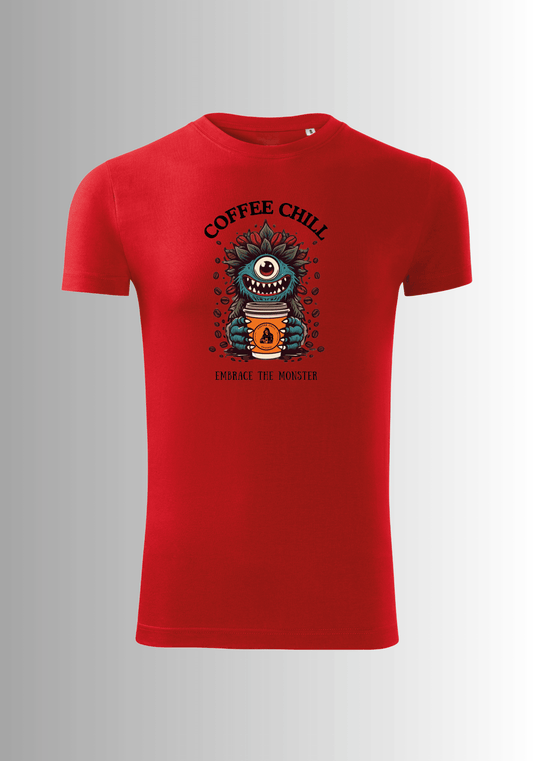 Men´s Monster T-Shirt - Red - Coffee Chill