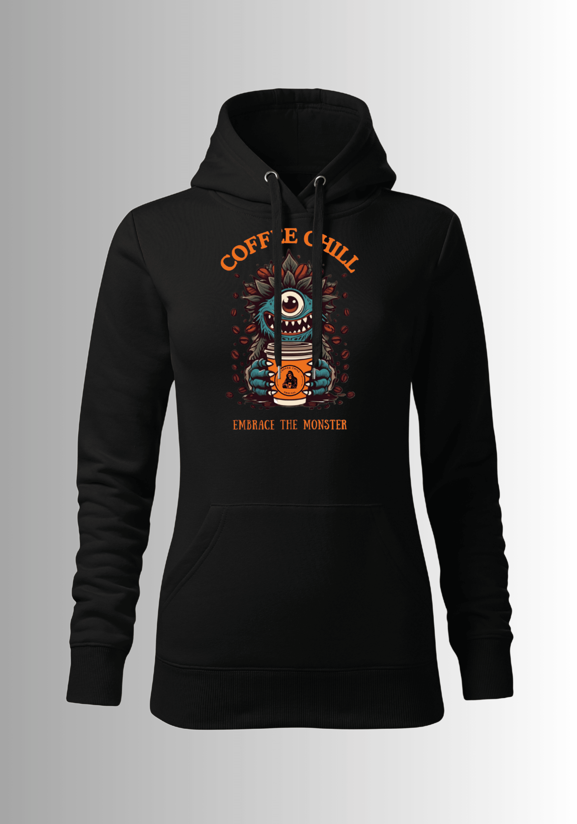 Women´s Monster Hoodie - Black - Coffee Chill
